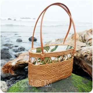 unique women handbags straw rattan handwoven fabrik 